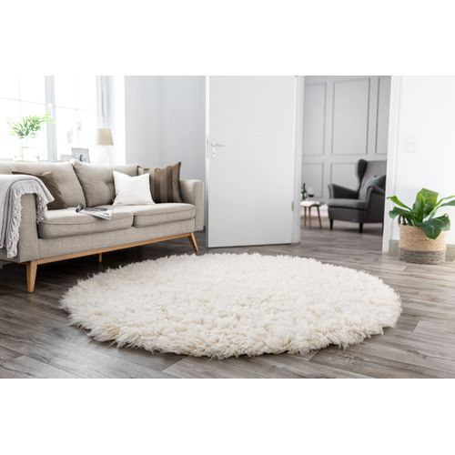 Tapis Flokati Grec Original Flokos 2450 Diam 140 Cm - Crème