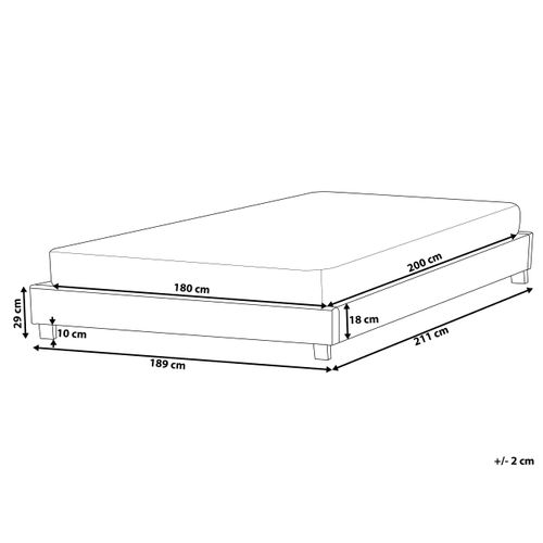 Lit Sans Tête De Lit Tissu Roanne 180 X 200 Cm Beige