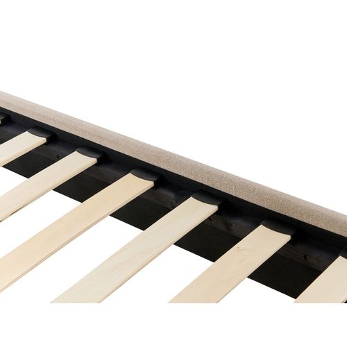 Lit Sans Tête De Lit Tissu Roanne 180 X 200 Cm Beige