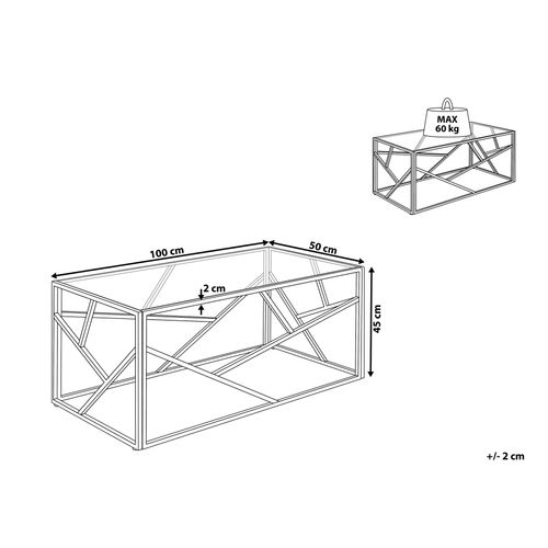 Table Basse Argentée En Verre Orland