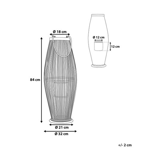 Lanterne En Bois Clair 84 Cm Tahiti