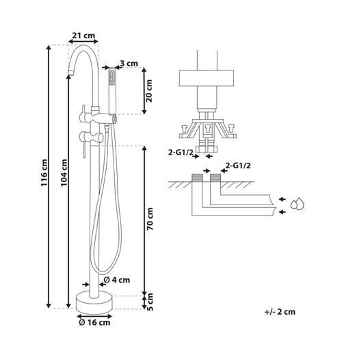 Robinet Mitigeur Sur Pied Noir Mat Tugela