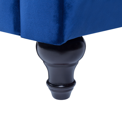 Ensemble Canapé Et Fauteuil En Velours Bleu Cobalt 4 Places Chesterfield