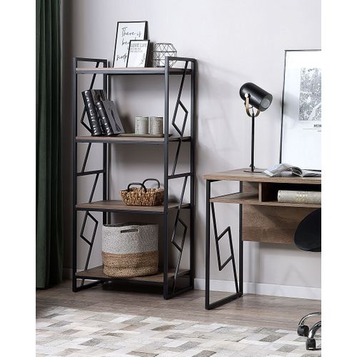 Bibliothèque 4 Étagères Bois Foncé Forres