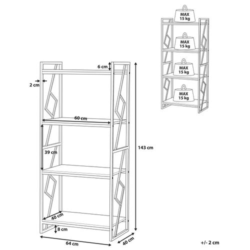Bibliothèque 4 Étagères Bois Foncé Forres