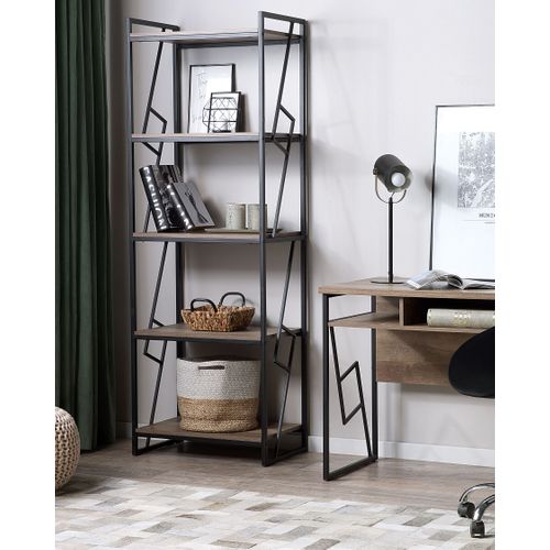 Bibliothèque 5 Étagères Bois Foncé Forres