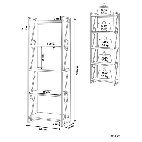 Bibliothèque 5 Étagères Bois Foncé Forres
