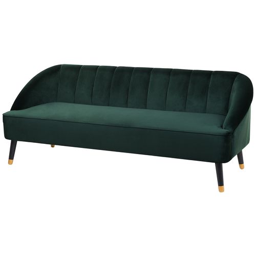 Canapé 3 Places En Velours Vert Alsvag