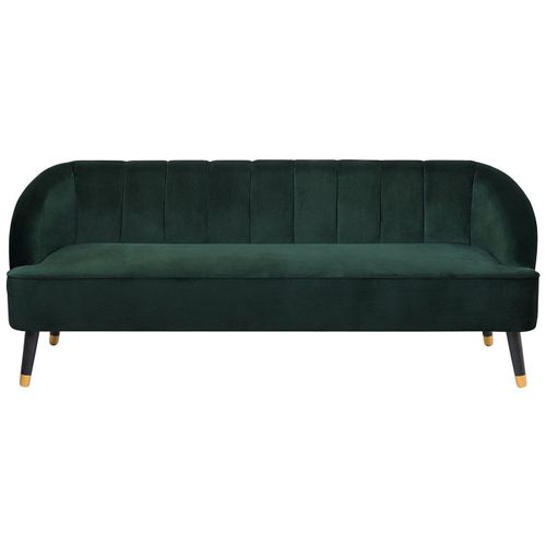 Canapé 3 Places En Velours Vert Alsvag