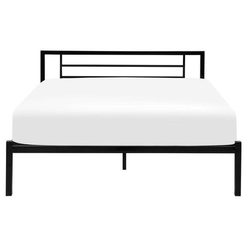 Lit Avec Sommier Métal Cusset 160 X 200 Cm Noir