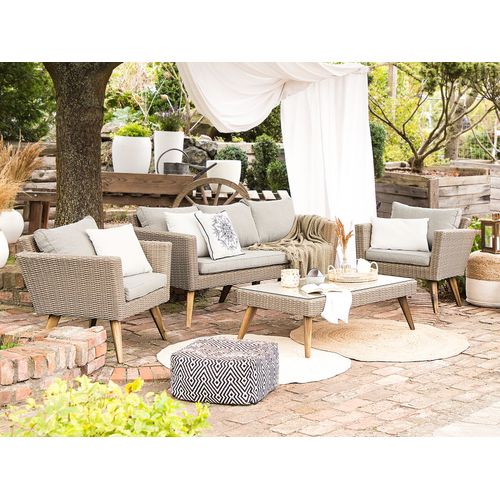 Set De Salon Polyrotin Gris Vittoria