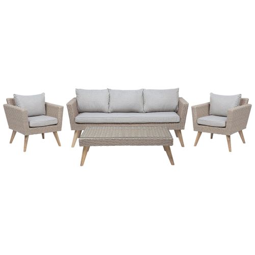 Set De Salon Polyrotin Gris Vittoria