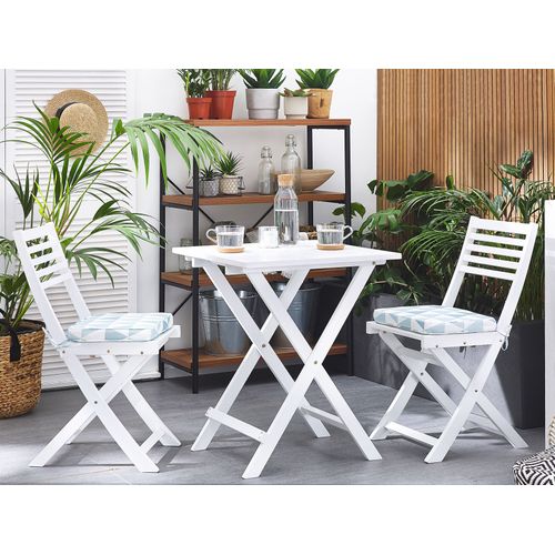 Ensemble Pour Bistro Avec Coussin Bois Bleu Fiji