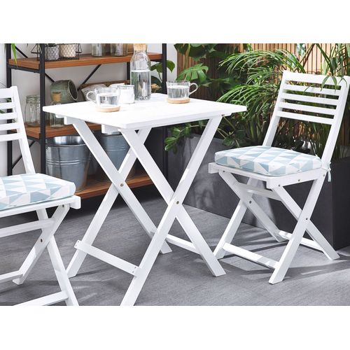 Ensemble Pour Bistro Avec Coussin Bois Bleu Fiji