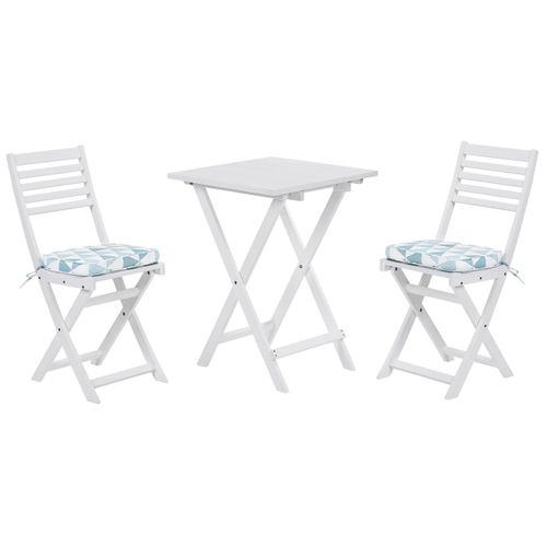 Ensemble Pour Bistro Avec Coussin Bois Bleu Fiji
