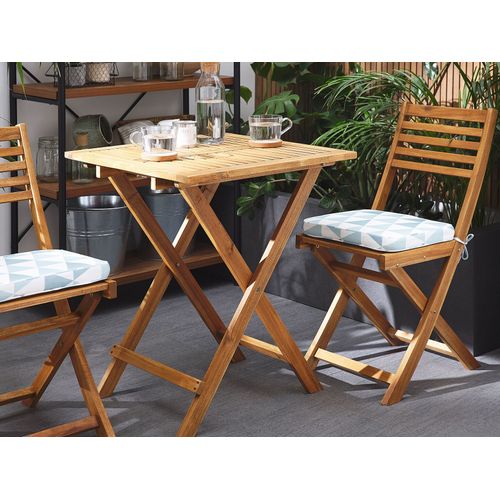Ensemble Pour Bistro Avec Coussin Bois Bleu Fiji