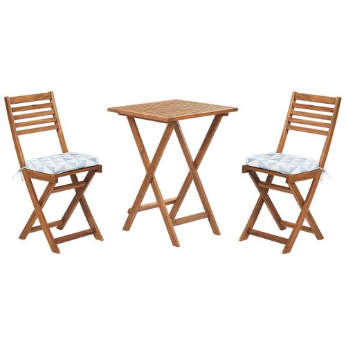 Ensemble Pour Bistro Avec Coussin Bois Bleu Fiji
