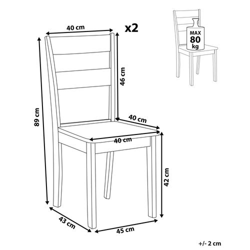 Chaise De Salle à Manger Set De 2 Noir Georgia