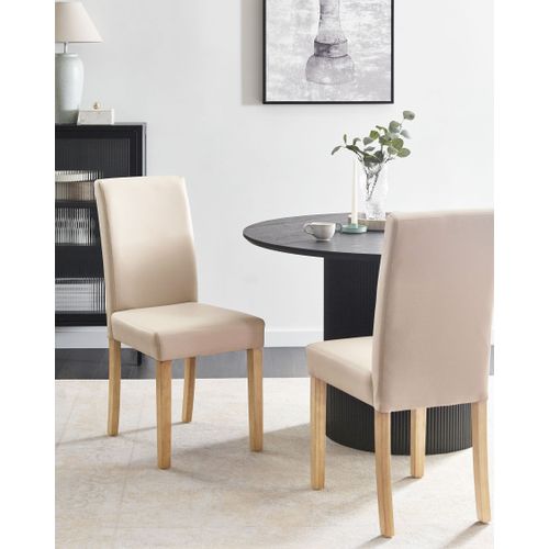 Set De 2 Cuir Pu Chaise De Salle à Manger Beige Broadway
