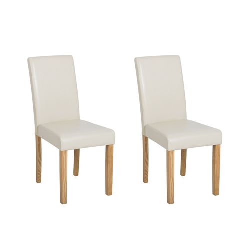 Set De 2 Cuir Pu Chaise De Salle à Manger Beige Broadway