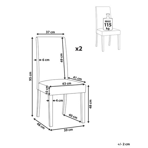 Set De 2 Cuir Pu Chaise De Salle à Manger Beige Broadway