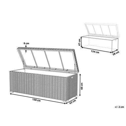 Coffre 158 X 63 Cm Blanc Modena