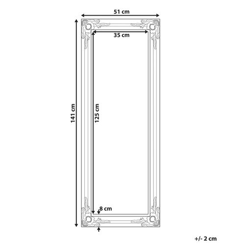 Miroir Vars 51 Cm 141 Cm Blanc
