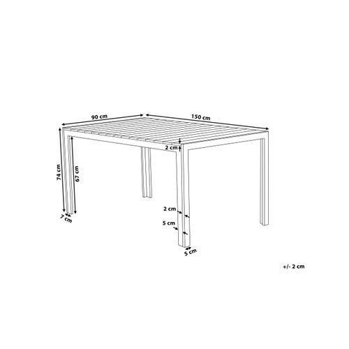 Table De Jardin 150 X 90 Cm Matériaux Synthétiques Gris Como
