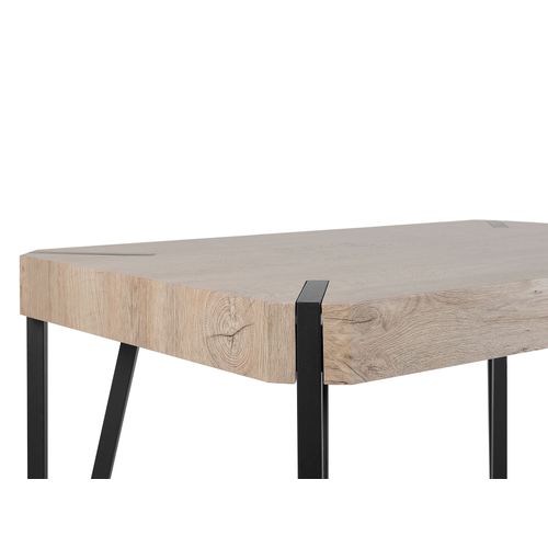 Table Bois Taupe/noir 130x80 Cm Cambell