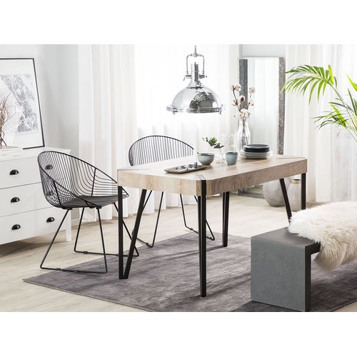 Table Bois Taupe/noir 130x80 Cm Cambell