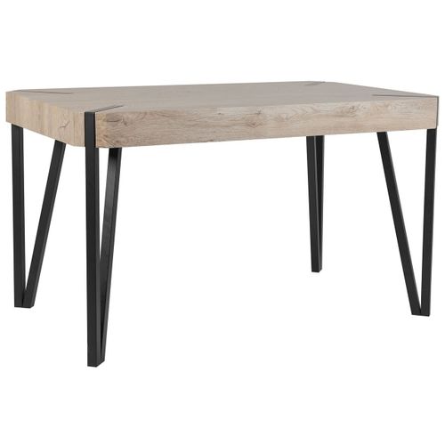 Table Bois Taupe/noir 130x80 Cm Cambell