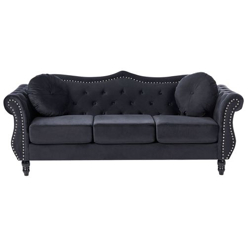 Ensemble De Canapés 2 + 3 Places En Velours Noir Skien