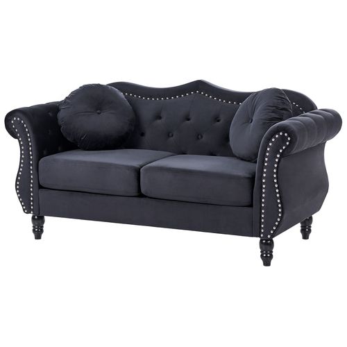 Ensemble De Canapés 2 + 3 Places En Velours Noir Skien