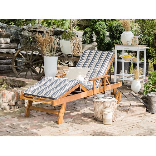 Chaise Longue Avec Coussin Bois Bleu Foncé Java