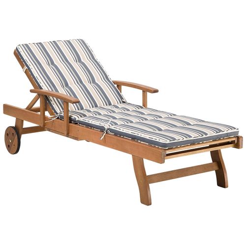 Chaise Longue Avec Coussin Bois Bleu Foncé Java