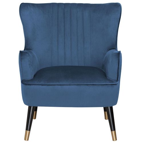 Velours Fauteuil Bleu Foncé Varberg