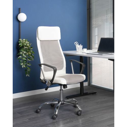 Chaise De Bureau Cuir Pu Blanc Pioneer