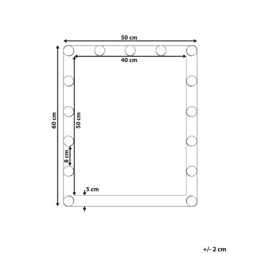 Miroir Blanc 40 X 50 Cm Avec LED Odenas