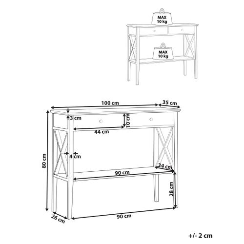 Console Noire Avec Double Tiroir Avenue