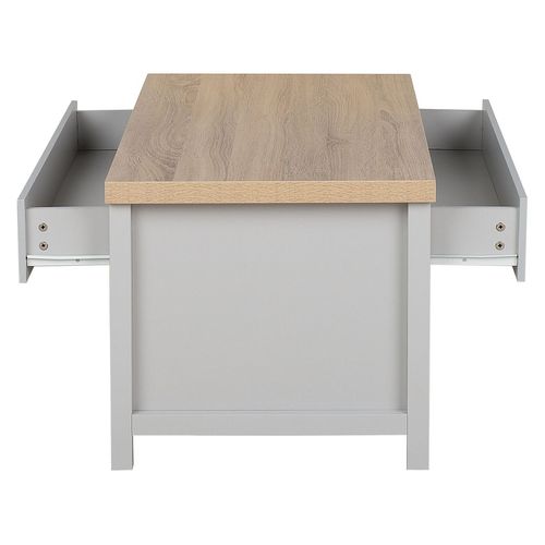 Table Basse Clio Gris Clair Avec Rangement