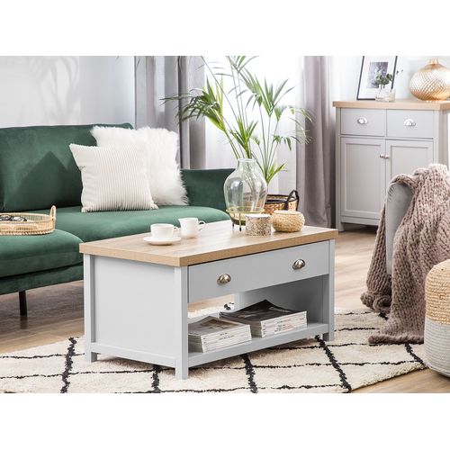 Table Basse Clio Gris Clair Avec Rangement