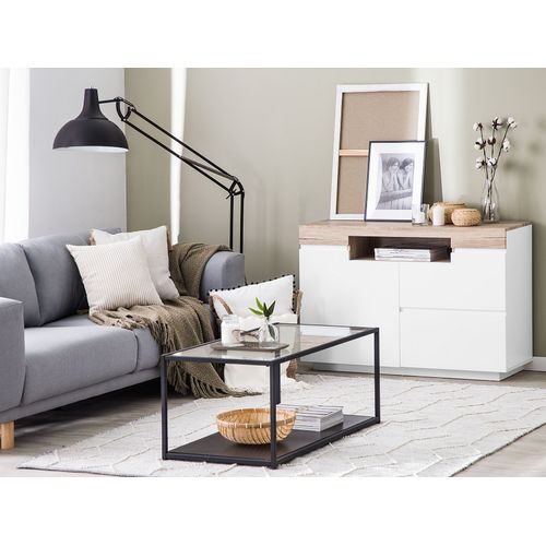 Buffet Blanche Et Bois Clair Marlin