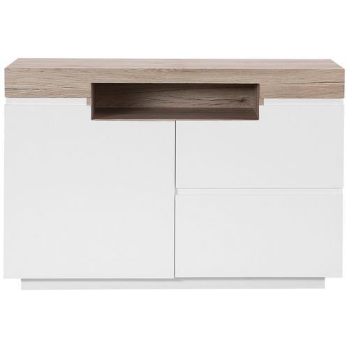 Buffet Blanche Et Bois Clair Marlin