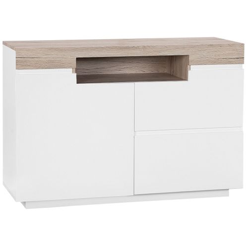 Buffet Blanche Et Bois Clair Marlin