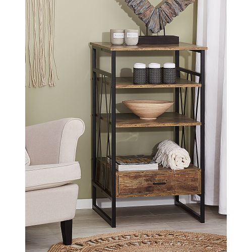 Bibliothèque 3 Étagères Bois Foncé Keene