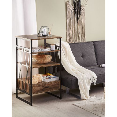 Bibliothèque 3 Étagères Bois Foncé Keene