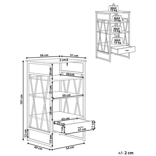 Bibliothèque 3 Étagères Bois Foncé Keene