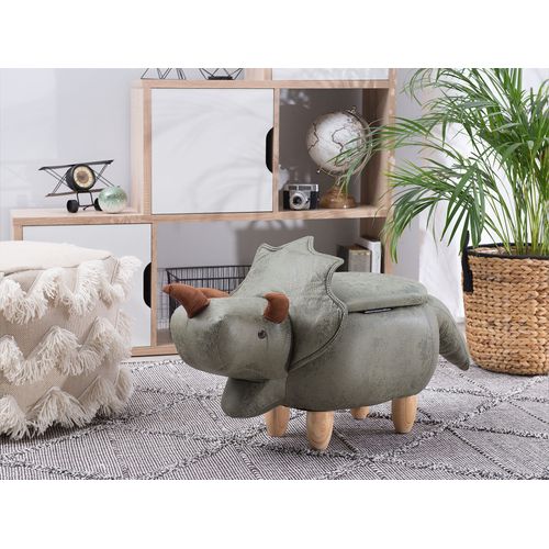 Tabouret Enfant En Tissu Vert Foncé Triceratops