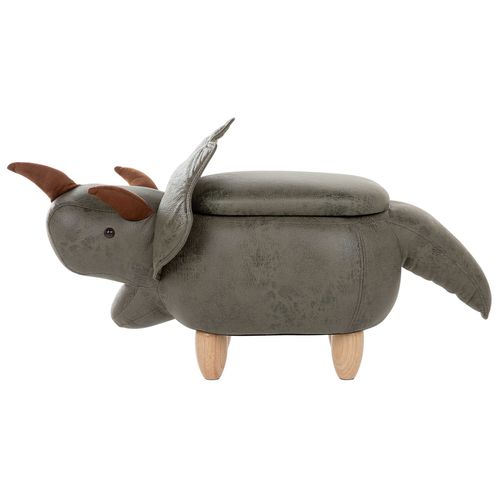 Tabouret Enfant En Tissu Vert Foncé Triceratops