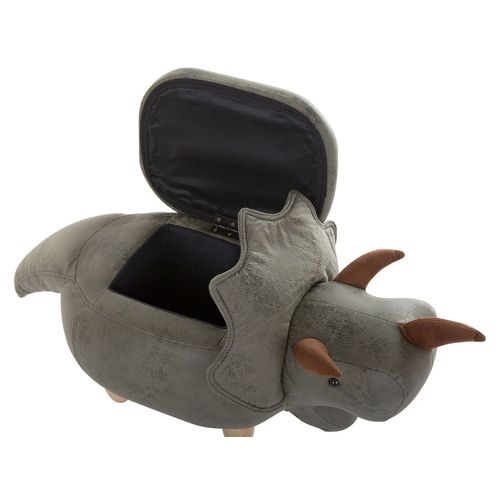 Tabouret Enfant En Tissu Vert Foncé Triceratops